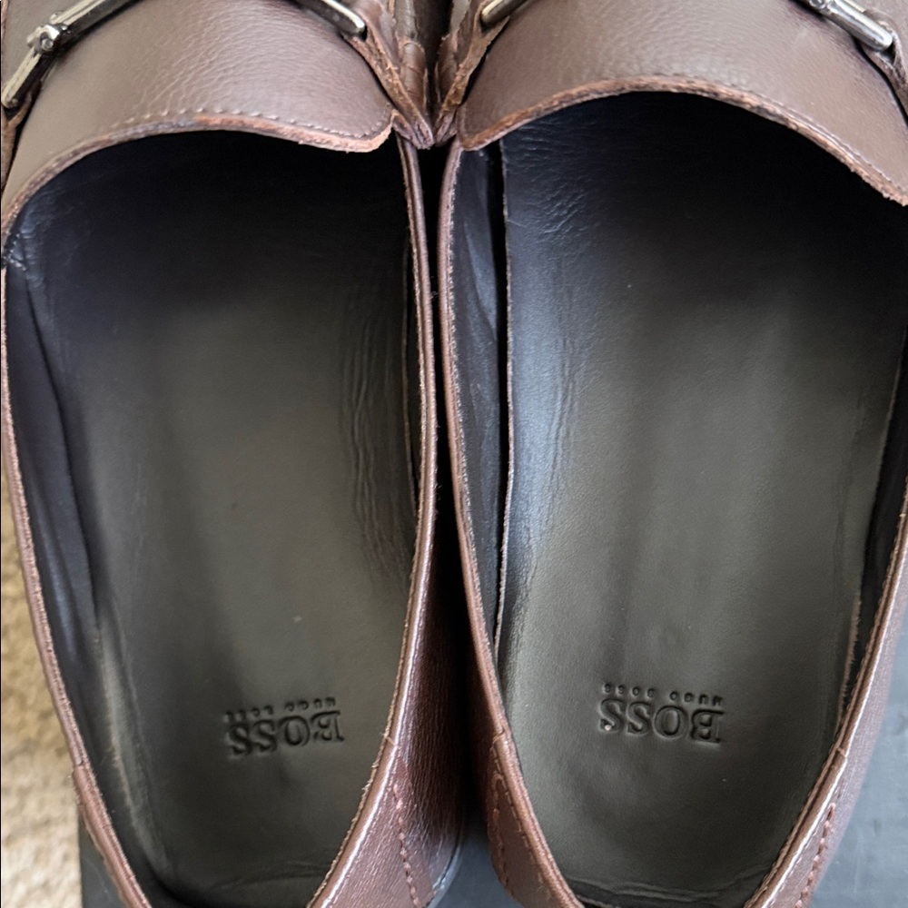 Boss Men's Dark Brown Leather Slip-On Loafers - Picture 3 of 6